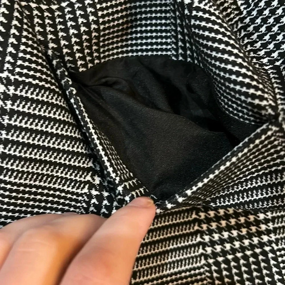 Womens Cynthia Rowley Sleeveless Houndstooth Style Open Vest Lapel Pockets Black - Picture 7 of 7